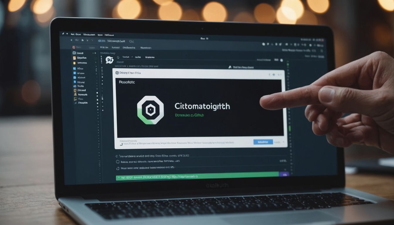 Person downloading files from GitHub repository