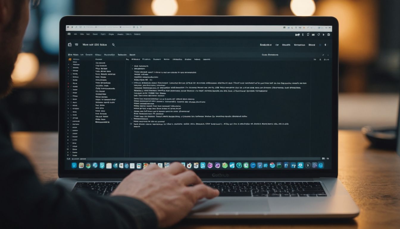 Downloading files from GitHub on a laptop screen