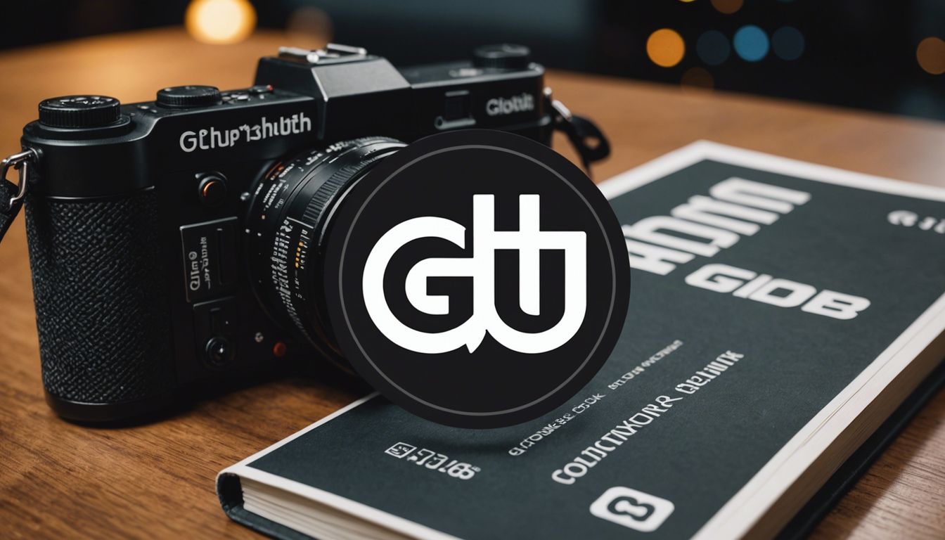 GitHub logo, guidebook, and version control icons