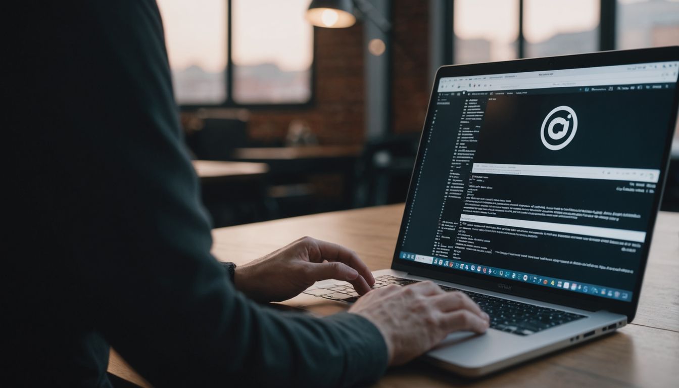 Downloading a file from GitHub on a laptop screen.