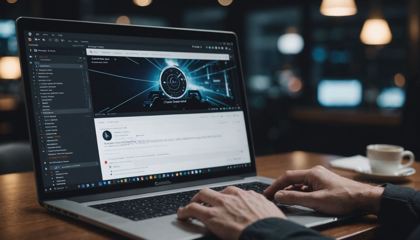 User navigating GitHub Copilot on a laptop