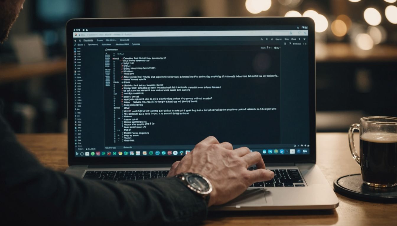 User downloading GitHub file on laptop screen