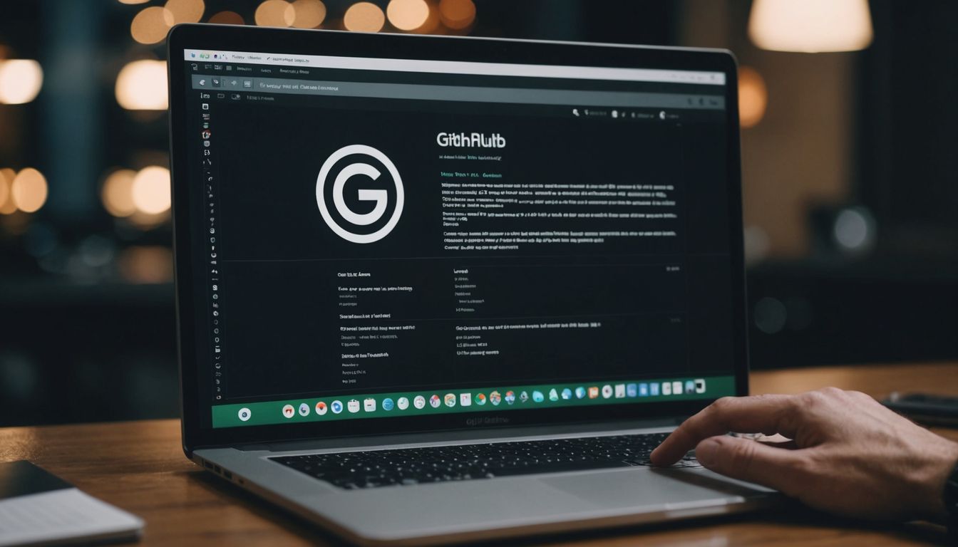 User signing up for GitHub on a laptop