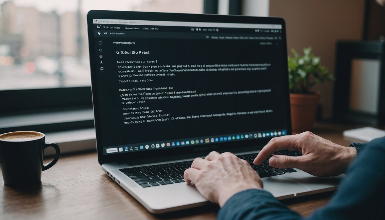Downloading GitHub project on laptop screen