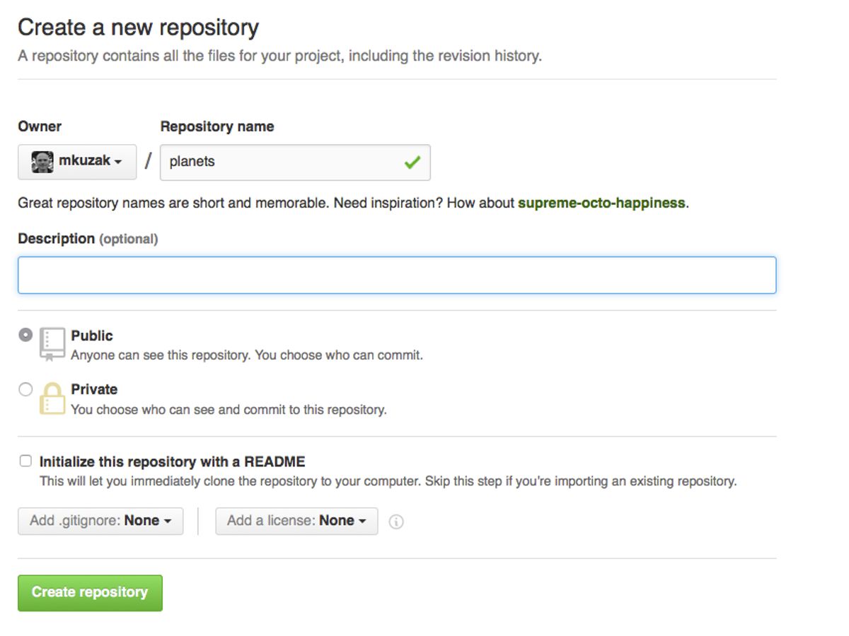 creating a new repository in GitLab