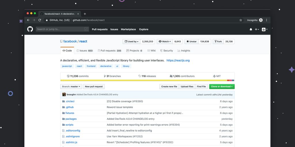 Github website on desktop