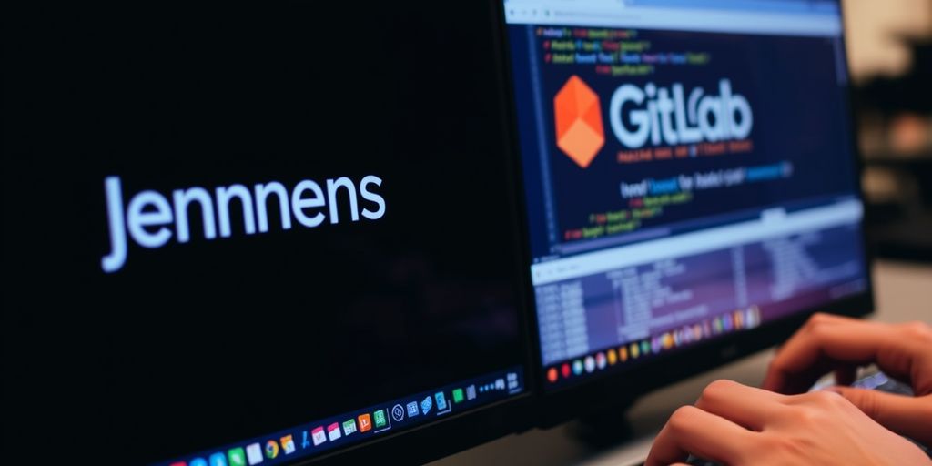 Developer configuring Jenkins with GitLab