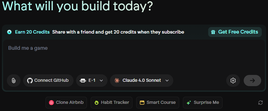 Emergent for Agentic App Generation 1 Emergent AI for Games Apps Building Main Menu