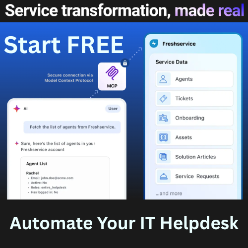 Streamline your internal IT helpdesk and automate responses with Freshdesk.