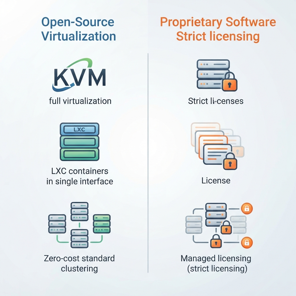 Proxmox vs VMware ESXi open source comparison for… 1 Key Takeaways